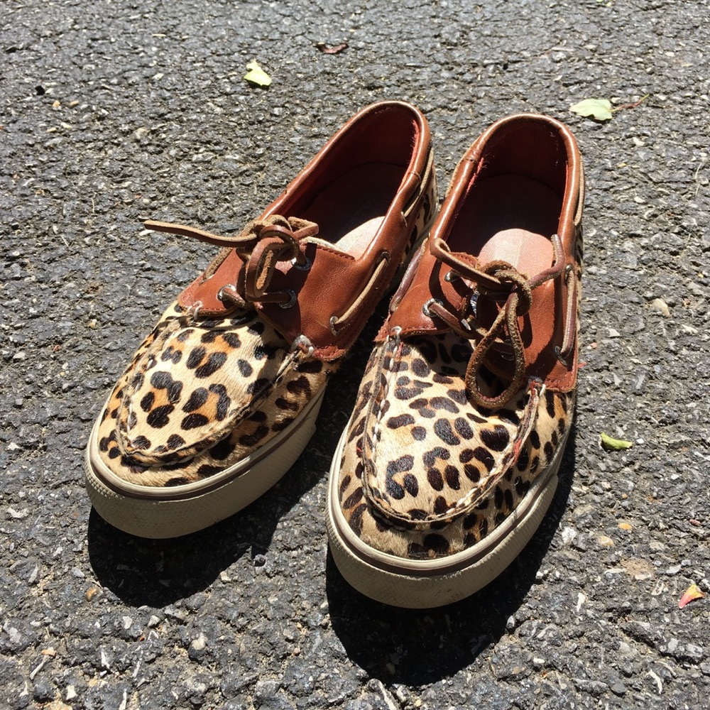 Sperry Top Sider Leopard Print Pony Hair Shoes